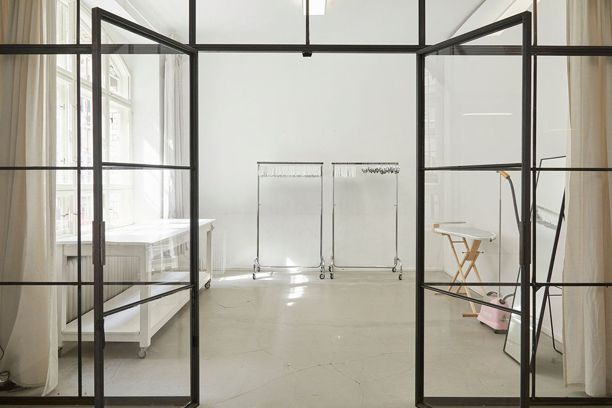 Close-up of make-up and styling room